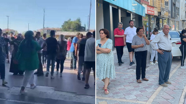 Malatya'da deprem sonrası vatandaşlar sokağa döküldü.