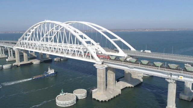 Le pont de Crimée, cible d'une attaque ukrainienne déjouée. Crédit photo: STRINGER, Alexandra DALSBAEK / AFPTV