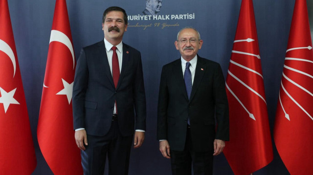 CHP Genel Başkanı Kemal Kılıçdaroğlu, TİP Genel Başkanı Erkan Baş ile (solda) seçimler öncesinde görüşmüştü.