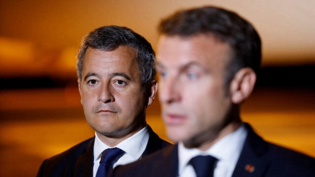 Le président de la République française, Emmanuel Macron et le ministre de l'Intérieur de France, Gérald Darmanin. Crédit photo: LUDOVIC MARIN / AFP
