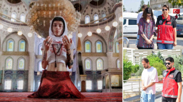 Kocatepe Camii'nde yapılan skandal fotoğraf çekimine iki gözaltı.