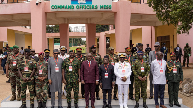 Les chefs militaires d'Afrique de l'Ouest qui se sont réunis au Ghana le 17 août 2023 pour coordonner une éventuelle intervention armée au Niger. Crédit Photo: GERARD NARTEY / AFP

