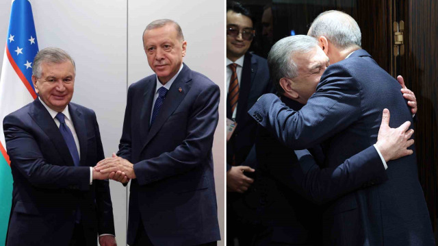 Cumhurbaşkanı Erdoğan, Özbekistan Cumhurbaşkanı Mirziyoyev ile görüştü.