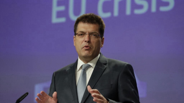 La commissaire européenne en charge de la gestion des crises, Janez Lenarcic. Crédit photo: Olivier HOSLET / POOL / AFP