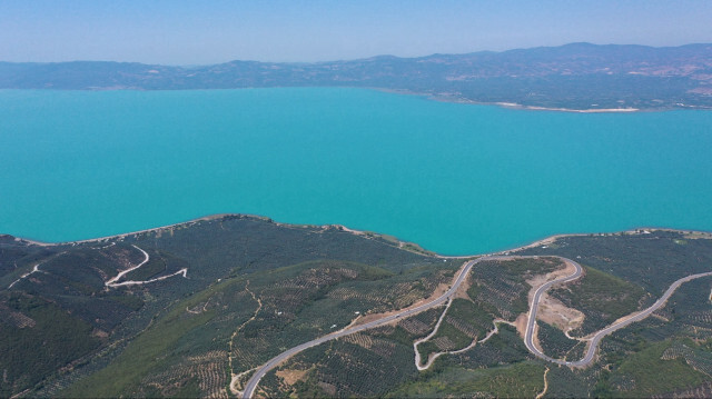  Vue aérienne du lac Iznik à Bursa, en Türkiye. Crédit photo: AA