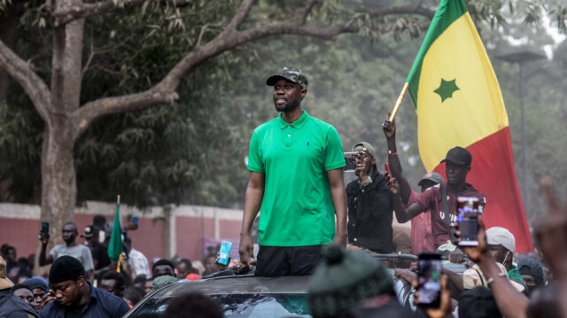 Le chef de l'opposition sénégalaise, Ousmane Sonko. Crédit photo: MUHAMADOU BITTAYE / AFP