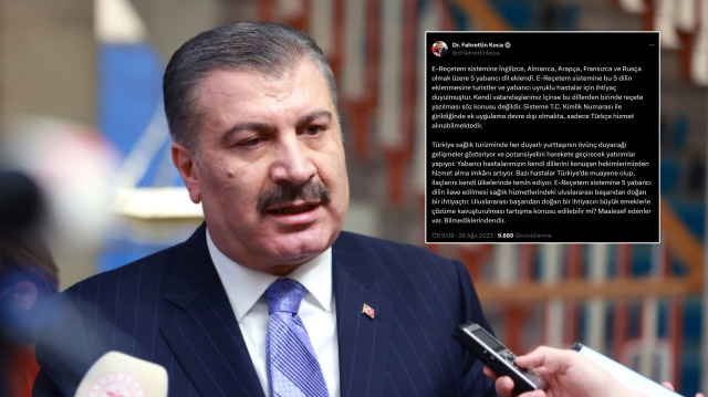 Sağlık Bakanı Fahrettin Koca, e-Reçetem uygulamasına eklenen dil seçenekleri ve muhalefetin 'Kürtçe' algılarına yanıt verdi.