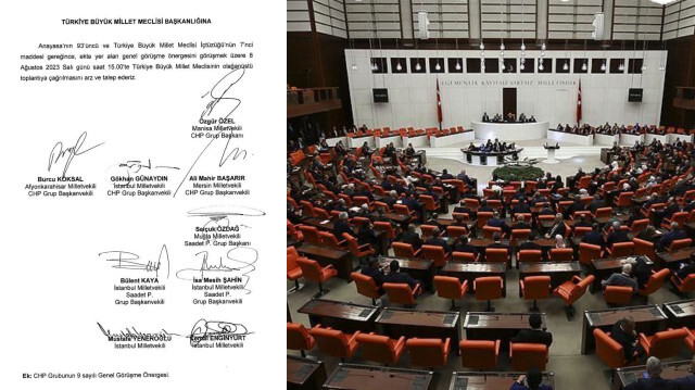 CHP grubunun Meclis'i Akbelen için olağanüstü toplantıya çağırmasına DEVA, Gelecek ve Saadet Partisi milletvekilleri imza verirken İYİ Parti imza vermedi.