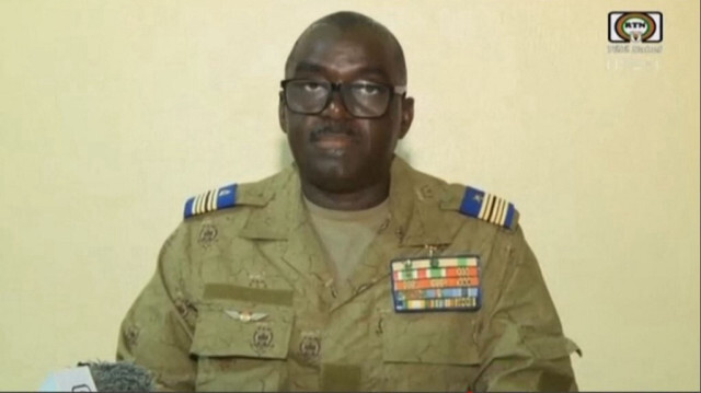 Le colonel major Amadou Abdramane. Crédit photo: ORTN - Télé Sahel / AFP