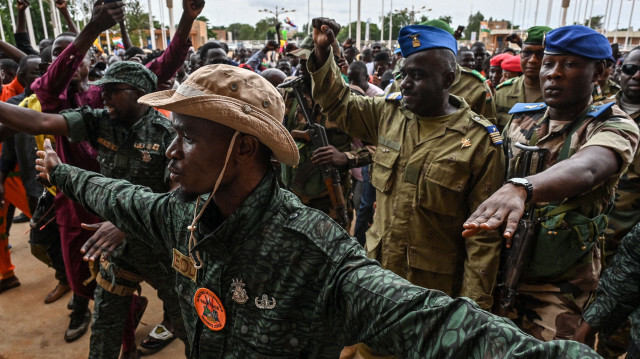 Le porte-parole du Conseil national pour la sauvegarde de la patrie (CNSP), le Colonel-Major Amadou Abdramane. Crédit photo: AFP