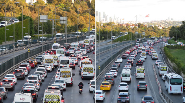 İstanbul'da trafik yoğunluğu yüzde 60 olarak ölçüldü.