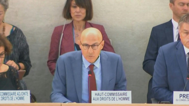 Le Haut-Commissaire de l'ONU aux droits de l'Homme, Volker Türk, s'est exprimé à l'ouverture de la 54e session du Conseil des droits de l'homme, à Genève en Suisse, le 11 septembre 2023. Crédit photo: UNTV / AFP