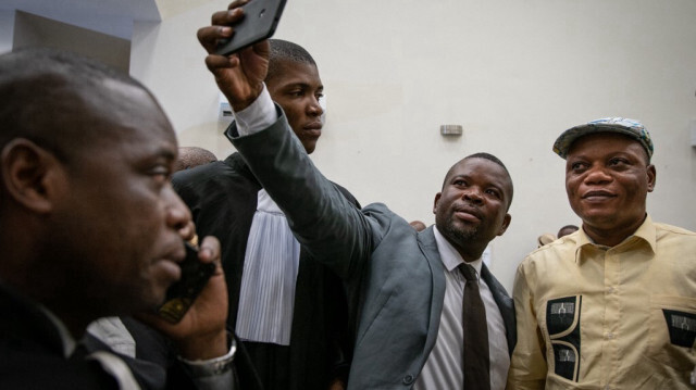 Les avocats de l'UDPS, représentant Felix Tshisekedi et Jean-Marc Kabund, secrétaire général de l'UDS (avec la casquette). Crédit photo: Caroline THIRION / AFP