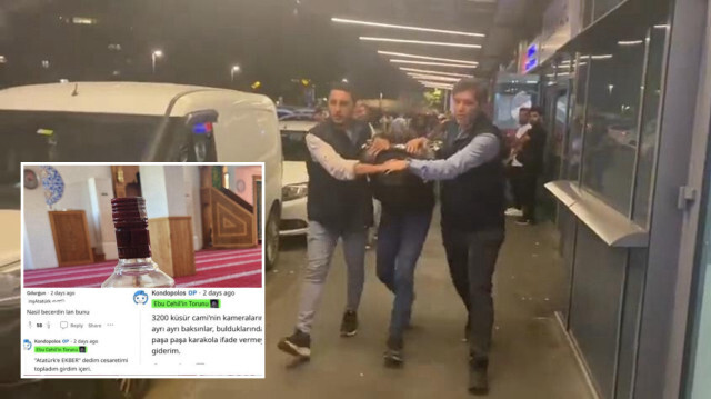 Camide alkol kullanan şüphelinin emniyetteki işlemleri devam ediyor.