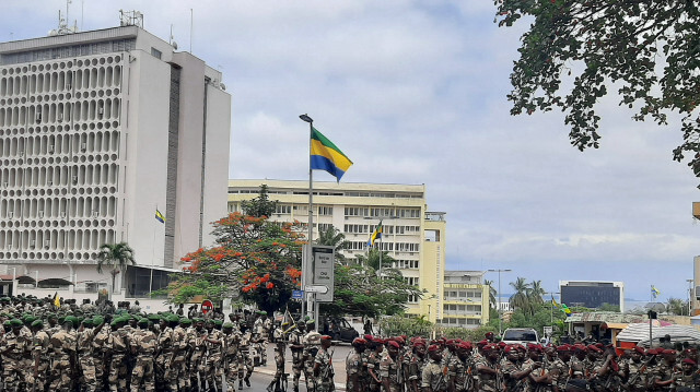 Des soldats gabonais se rassemblant avant un éventuel discours du général Brice Oligui Nguema à Libreville le 2 septembre 2023. Crédit Photo: AFP