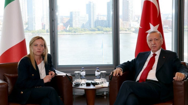 La Première ministre italienne, Georgia Meloni et le Président turc, Recep Tayyip Erdogan. Crédit photo: AA 