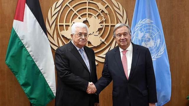 Abbas discusses Palestinian cause with UN chief Guterres