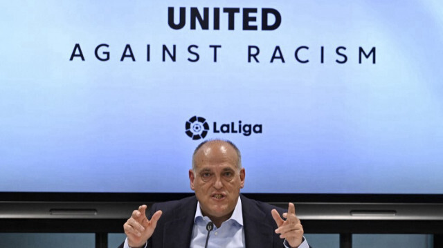 Le président de la ligue espagnole de football "La Liga" Javier Tebas. Crédit photo: OSCAR DEL POZO / AFP