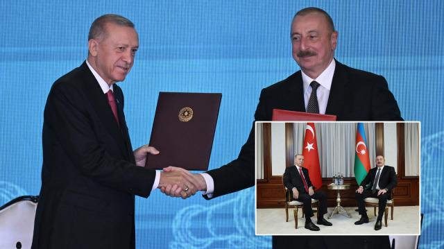 Cumhurbaşkanı Recep Tayyip Erdoğan ve Azerbaycan Cumhurbaşkanı İlham Aliyev