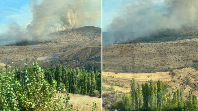 Çankırı'daki yangına havadan ve karadan müdahale ediliyor