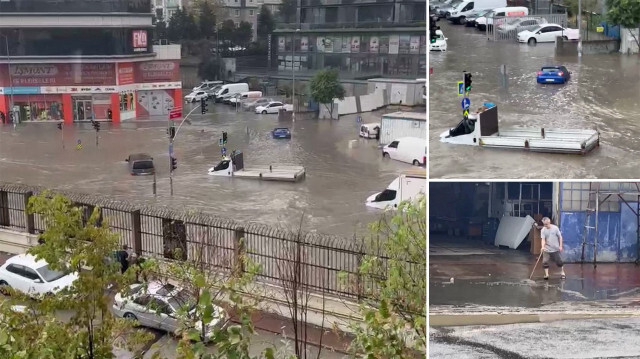 İstanbul'da yollar göle döndü: Vatandaşlar zor anlar yaşadı.