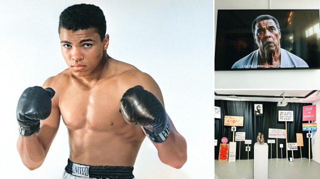 Ünlü boksör Muhammed Ali’yi anlatan “Ringin Ortasında” sergisi, Ali’ye LGBT savunuculuğu yaptırdı. 