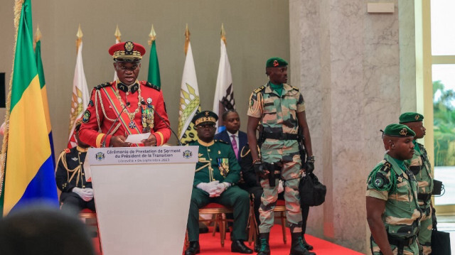 Le nouveau fort du Gabon, le général Brice Oligui Nguema, inauguré en tant que président intérimaire du Gabon, à Libreville. Crédit photo: AFP