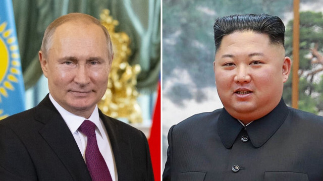 Le Chef d'Etat Russe Vladimir Poutine et son homologue Nord-Coréen Kim Jong-Un. Crédit Photo: HANDOUT, ALEXANDER ZEMLIANICHENKO / POOL / KCNA VIA KNS / AFP.