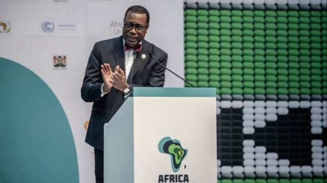 Le président de la Banque africaine de développement, Akinwumi Adesina. Crédit photo: LUIS TATO / AFP