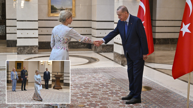 İsveç'in Ankara Büyükelçisi Malena Mard -  Cumhurbaşkanı Recep Tayyip Erdoğan.