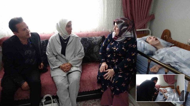Tuzla Belediye Başkanı Dr. Yazıcı, eşi Fatma Yazıcı, 21 yıldır yatalak olan ikiz kardeşleri ziyaret etti.