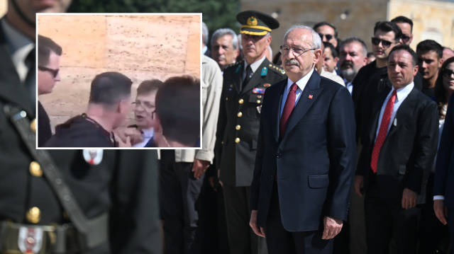 CHP'li Edremit Belediye Başkanı, Kılıçdaroğlu'nun korumaları tarafından Anıtkabir'de itelendi.