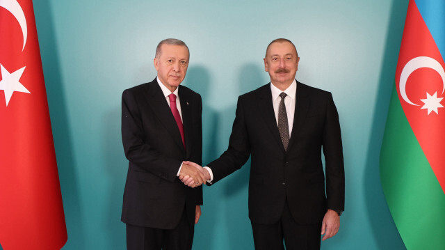 Cumhurbaşkanı Recep Tayyip Erdoğan ile Azerbaycan Cumhurbaşkanı İlham Aliyev.