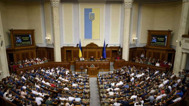 Le Parlement ukrainien, la Verkhovna Rada, à Kiev.
