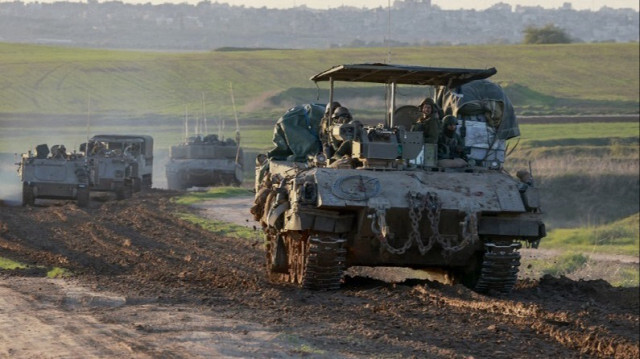 L'armée d'occupation israélienne à la frontière de la Bande de Gaza, le 15 janvier 2024.
