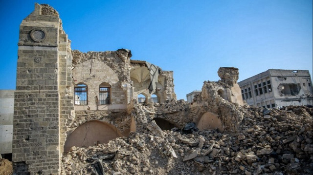 Le Qasr Al-Basha (Palais du Pacha) de la ville de Gaza, datant du XVIIe siècle, également connu sous le nom de château de la dynastie Radwan, qui abritait un musée et une école de filles, détruit par les bombardements israéliens, le 05 janvier 2024.
