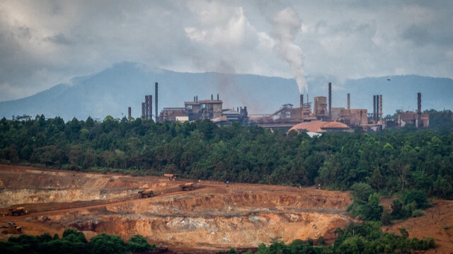 Une vue d'ensemble montre une mine de nickel exploitée par la société minière de nickel Vale Indonesia à Sorowako en Indonésie.