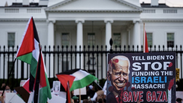 Des milliers de personnes se sont rassemblées devant la Maison Blanche lors d'une Marche nationale pour la Palestine à Washington, appelant à un cessez-le-feu à Gaza, le 4 novembre 2023 à Washington, DC (Archive). 