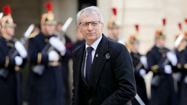 Le Premier ministre bulgare Nikolay Denkov arrive au palais de l'Élysée à Paris le 5 janvier 2024.