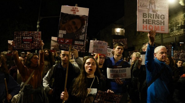 Un rassemblement a été organisé par les familles des otages israéliens pour demander leur libération à Jérusalem, le 21 janvier 2024.