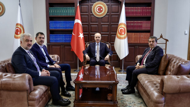 TBMM Başkanı Numan Kurtulmuş Murat Kurum'u kabul etti.

