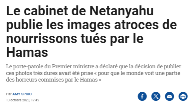 Les médias israéliens et occidentaux avaient largement repris les mensonges de Netanyahu.