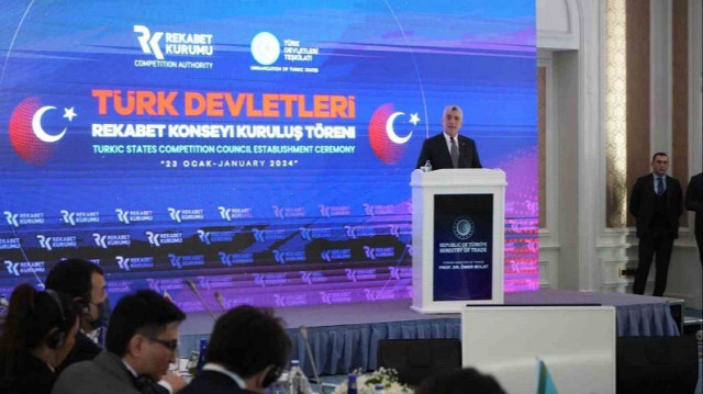 Le ministre turc du Commerce, Omer Bolat à la réunion de l'Organisation des États turciques à Istanbul en Turkiye, le 23 janvier 2024.