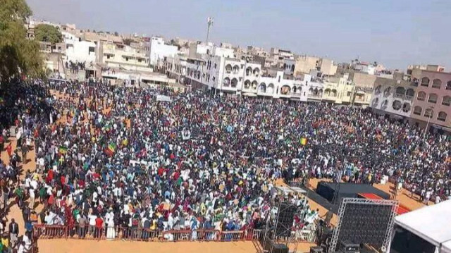 Meeting de l'opposant sénégalais Ousmane Sonko, à Keur Massar, à Dakar le 22 janvier 2023