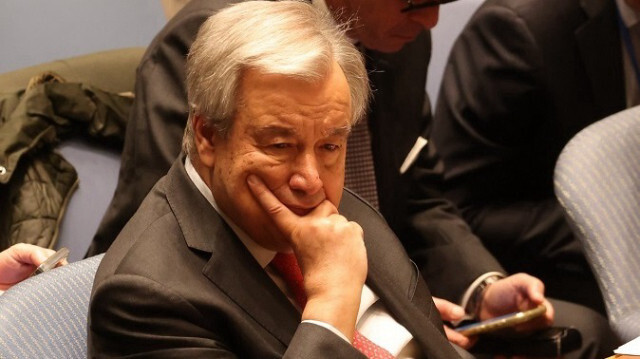 Le Secrétaire général des Nations Unies, António Guterres, a participé à la réunion du Conseil de sécurité des Nations Unies (CSNU) sur la Palestine à New York, aux États-Unis, le 24 janvier 2024.