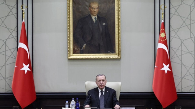 Le Président turc, Recep Tayyip Erdogan à Ankara en Turkiye, le 25 janvier 2024.