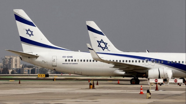 La compagnie aérienne israélienne "El Al" sur le tarmac de l'aéroport international Ben Gurion à Tel Aviv.