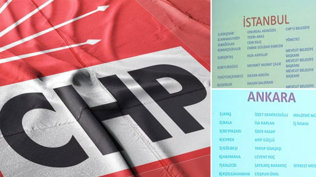 CHP'nin İstanbul ve Ankara'da bazı adaylarının belirlendiğini öne süren ve sosyal medyaya sızdırılan liste
