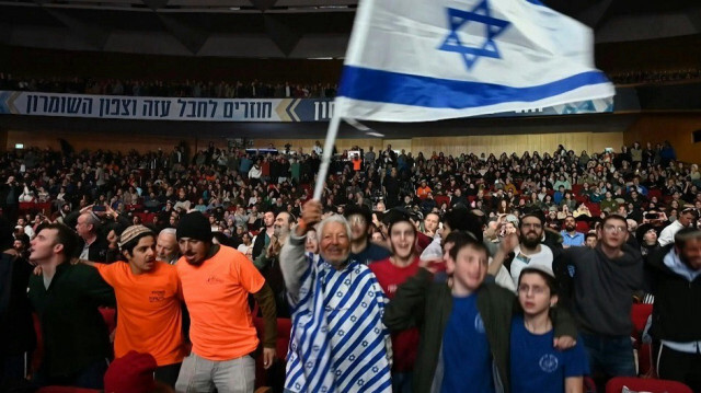 Des milliers d'Israéliens favorables à la réinstallation de colonies dans la bande de Gazaà Jérusalem, le 28 janvier 2024.