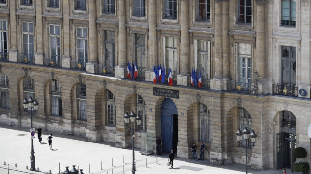 L'entrée du ministère de la Justice, à Paris, en France.